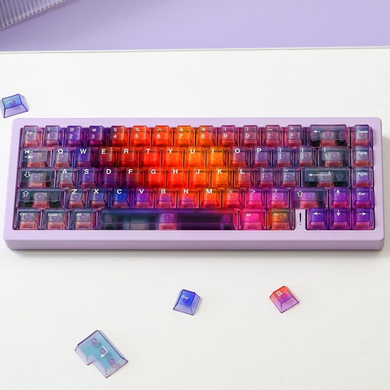 Sumgsn Gradient Clear Keycaps AI 3D Transfer Cherry Profile Transparent Keycap Set Fit for 60% 65% 75% Mechanical Keyboard Cherry Mx Switches - Image 4